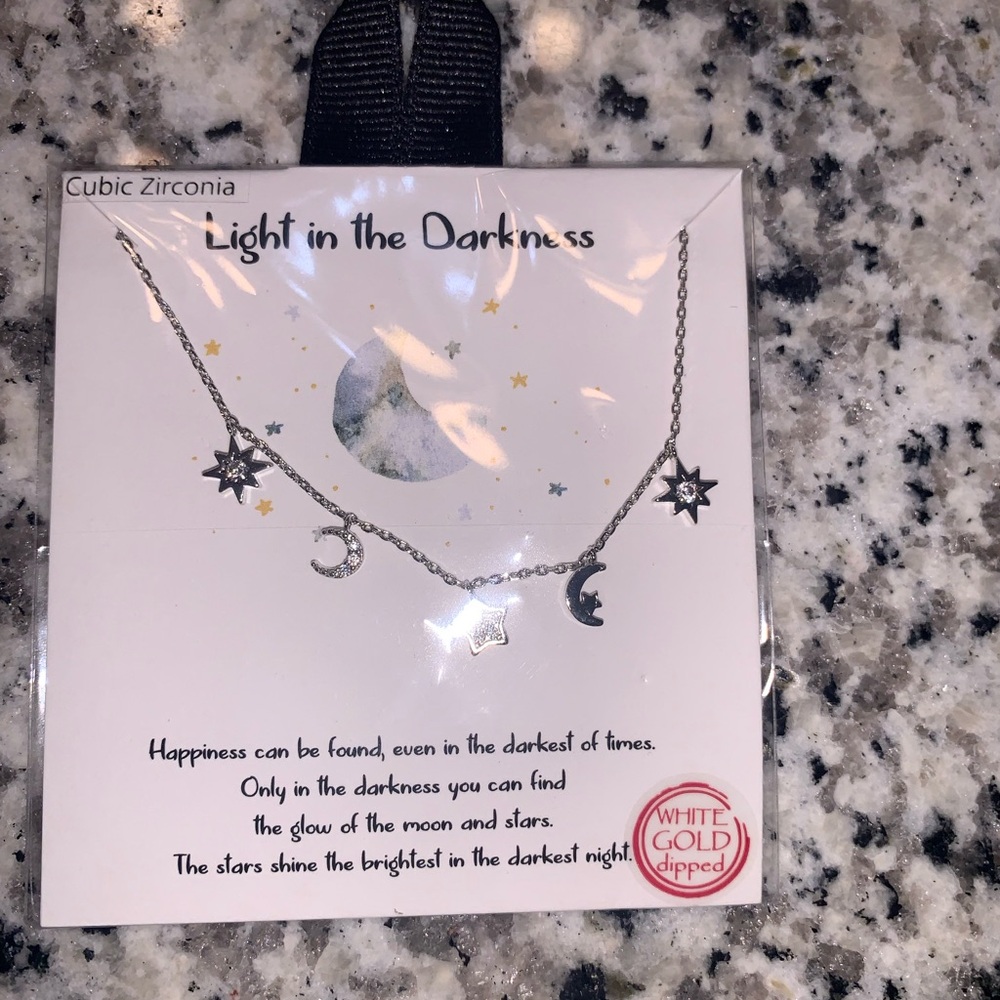 Silver Moon and Star Necklace